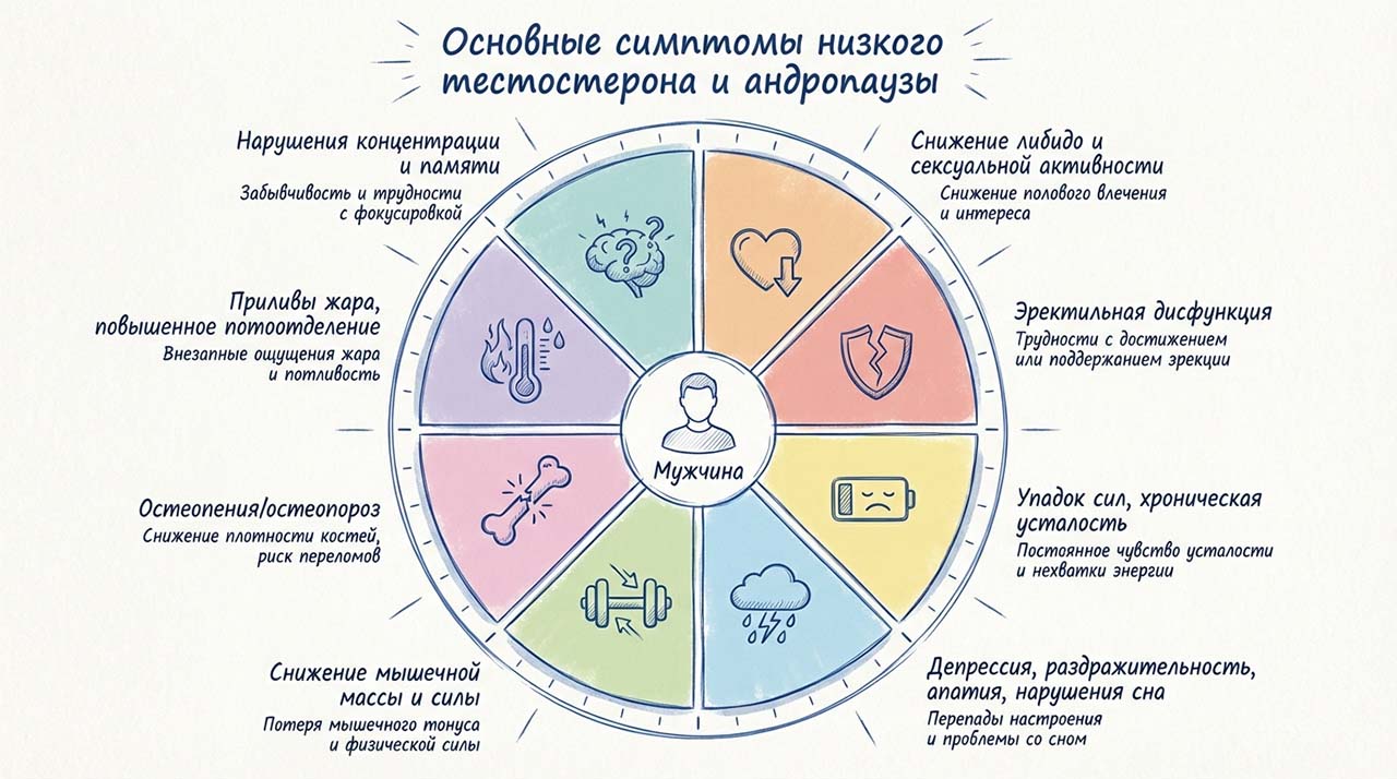 Симптомы низкого тестостерона