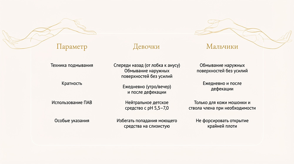 Соблюдение интимной гигиены в детском возрасте